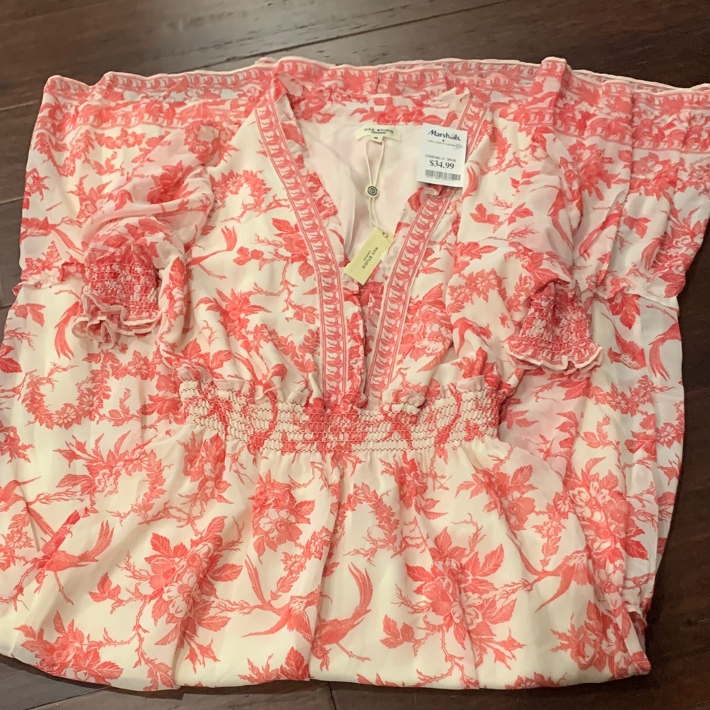 Max Studio Pink and White Floral Dress